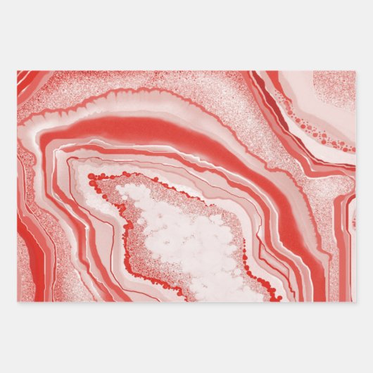 Modern Abstract blauw roze geode Gemstone Inpakpapier Vel (Voorkant 3)