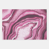 Modern Abstract blauw roze geode Gemstone Inpakpapier Vel (Voorkant 2)