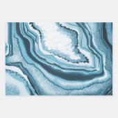 Modern Abstract blauw roze geode Gemstone Inpakpapier Vel (Voorkant)