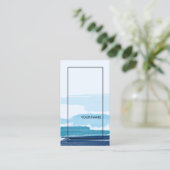 Modern Abstract Blauw Schwarze Linien Visitekaartje (Staand voorkant)