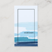 Modern Abstract Blauw Schwarze Linien Visitekaartje (Voorkant)