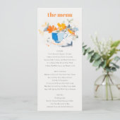 Modern Abstract Blauw sinaasappel Bloemen Tea Cup  Kaart (Staand voorkant)