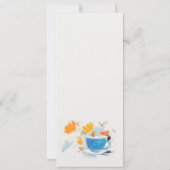 Modern Abstract Blauw sinaasappel Bloemen Tea Cup  Kaart (Achterkant)