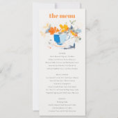 Modern Abstract Blauw sinaasappel Bloemen Tea Cup  Kaart (Voorkant)