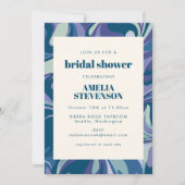 Modern Abstract blauw Uniek Grens Vrijgezellenfees Kaart (Voorkant)