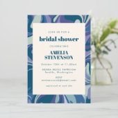 Modern Abstract blauw Uniek Grens Vrijgezellenfees Kaart (Staand voorkant)