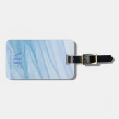 Modern Abstract blauw Waterverf patroon - Monogram Bagagelabel (Voorkant horizontaal)