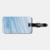 Modern Abstract blauw Waterverf patroon - Monogram Bagagelabel (Achterkant horizontaal)