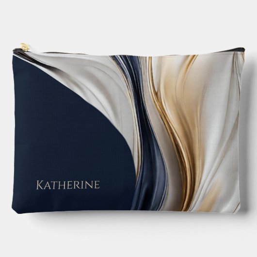Modern Abstract blauw wit en goud Etui (Voorkant)