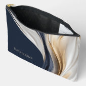 Modern Abstract blauw wit en goud Etui (Open)