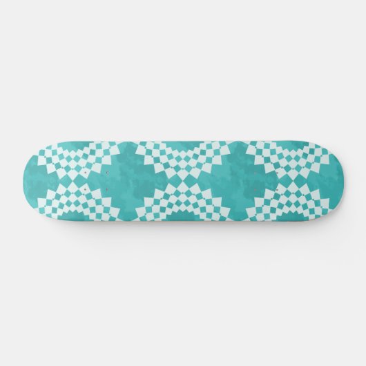 Modern Abstract blauw wit Mandala Pattern Persoonlijk Skateboard (Horizontaal)