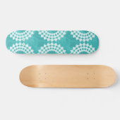 Modern Abstract blauw wit Mandala Pattern Persoonlijk Skateboard (Horizontaal)