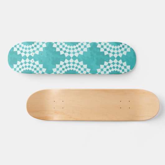 Modern Abstract blauw wit Mandala Pattern Persoonlijk Skateboard (Horizontaal)