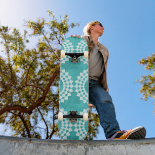 Modern Abstract blauw wit Mandala Pattern Persoonlijk Skateboard