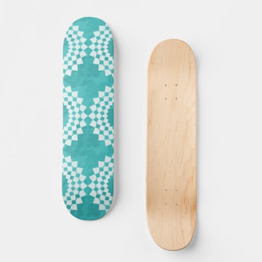 Modern Abstract blauw wit Mandala Pattern Persoonlijk Skateboard (Voorkant)