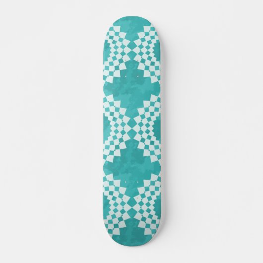 Modern Abstract blauw wit Mandala Pattern Persoonlijk Skateboard (Voorkant)