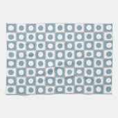 Modern Abstract Blauwgroen en wit Theedoek (Horizontaal)