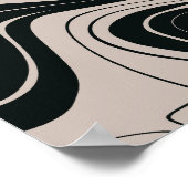 Modern Abstract Blauwgroen en zwart wervelpatroon Poster (Hoek)