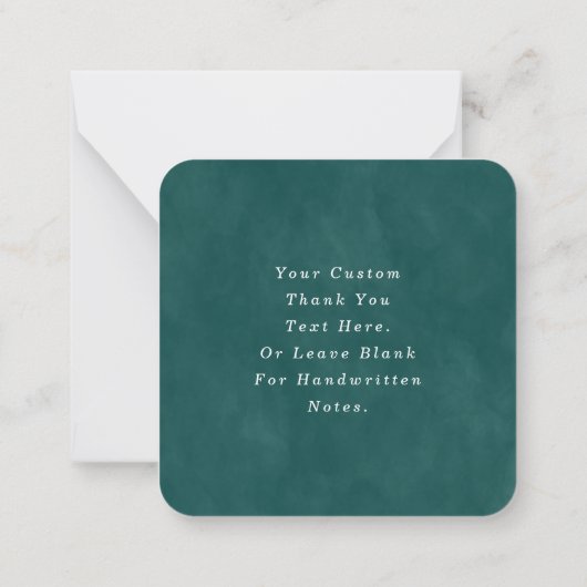 Modern Abstract Blauwgroen & Koperhuwelijk Dank u Notitiekaartje (Achterkant)