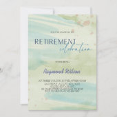 Modern Abstract Blob Retirement Party Kaart (Voorkant)
