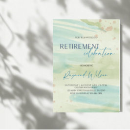 Modern Abstract Blob Retirement Party Kaart