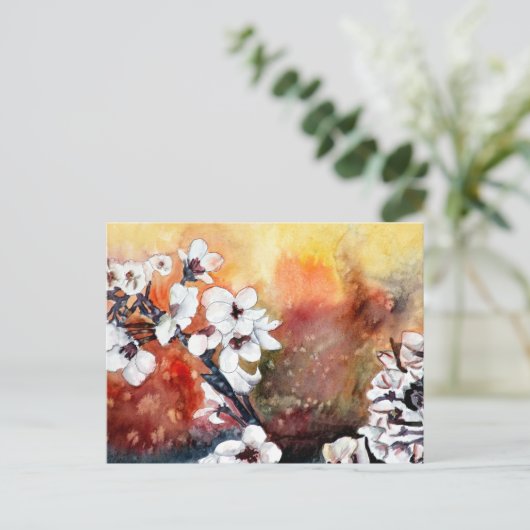 modern abstract bloemenaziatisch - oosterse kunsts briefkaart (Staand voorkant)