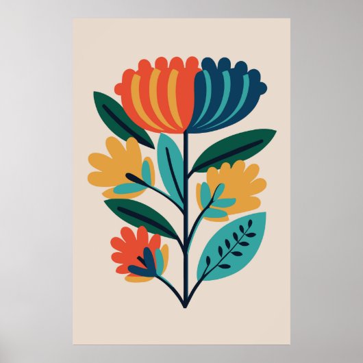 Modern Abstract bloemig Poster (Voorkant)