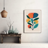 Modern Abstract bloemig Poster