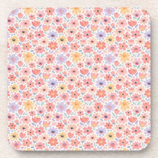 Modern Abstract Bloemmotief Bier Onderzetter (Voorkant)