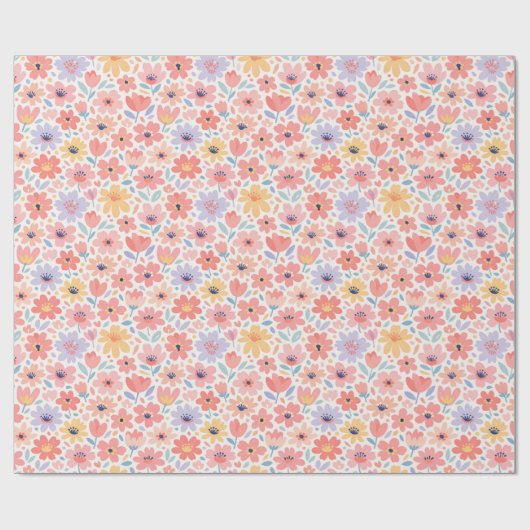 Modern Abstract Bloemmotief Cadeaupapier (Vlak)