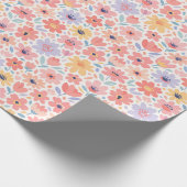Modern Abstract Bloemmotief Cadeaupapier (Hoek)