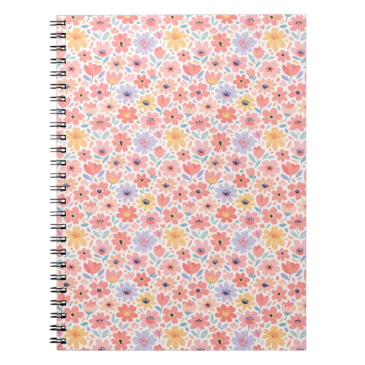 Modern Abstract Bloemmotief Notitieboek (Voorkant)