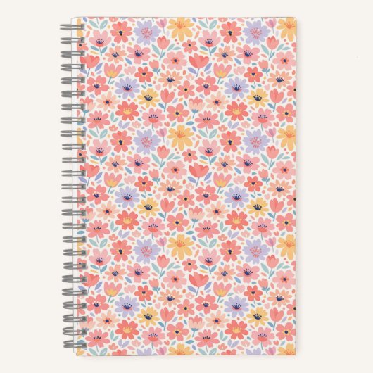 Modern Abstract Bloemmotief Notitieboek (Voorkant)