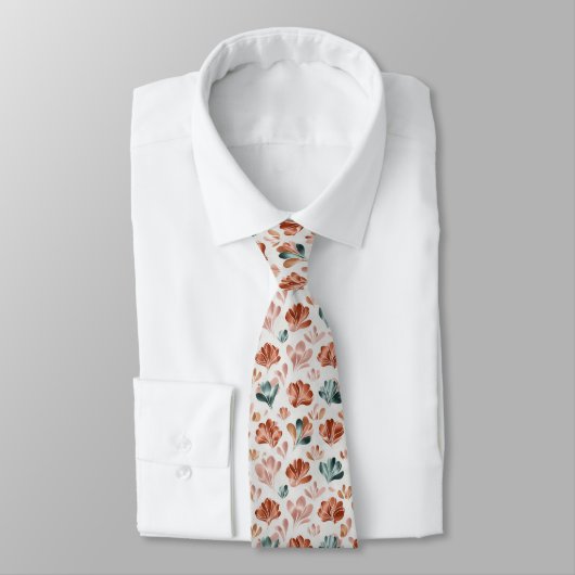 Modern Abstract Bloemmotief Stropdas (Gebonden)