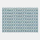 Modern Abstract Bloempatroon Blauw Lavendel Grijs Inpakpapier Vel (Voorkant)