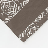 Modern abstract bloempatroon op bruin fleece deken (Hoek)