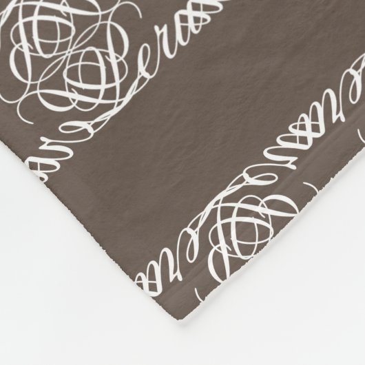 Modern abstract bloempatroon op bruin fleece deken (Hoek)