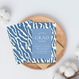 Modern abstract Blue & Cream Pattern graduation Kaart