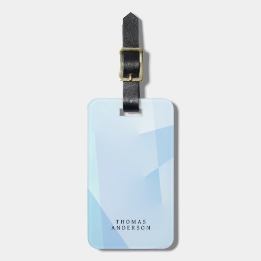 Modern Abstract Blue Geometric Background  Bagagelabel (Voorkant verticaal)