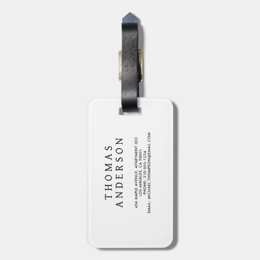 Modern Abstract Blue Geometric Background Bagagelabel (Achterkant verticaal)