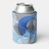 Modern Abstract Blue Gray Fractal Art Graphic Blikjeskoeler (Blikje Achterkant)