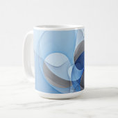Modern Abstract Blue Gray Fractal Art Graphic Koffiemok (Voorkant links)