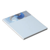 Modern Abstract Blue Gray Fractal Art Graphic Notitieblok (Schuin)