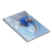 Modern Abstract Blue Gray Fractal Art Graphic Notitieboek (Rechterzijde)