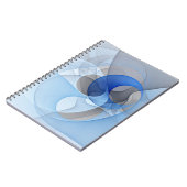 Modern Abstract Blue Gray Fractal Art Graphic Notitieboek (Linkerzijde)