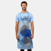 Modern Abstract Blue Gray Fractal Art Graphic Schort (Gedragen)