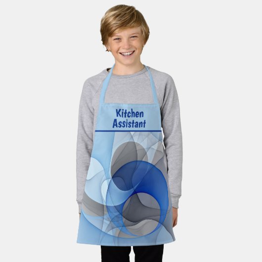 Modern Abstract Blue Gray Fractal Art Graphic Schort (Gedragen)