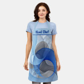 Modern Abstract Blue Gray Fractal Art Graphic Schort (Gedragen)