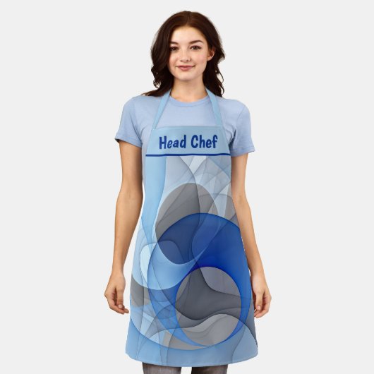 Modern Abstract Blue Gray Fractal Art Graphic Schort (Gedragen)