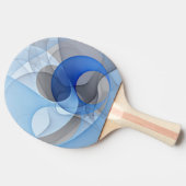 Modern Abstract Blue Gray Fractal Art Graphic Tafeltennisbatje (Zijkant)